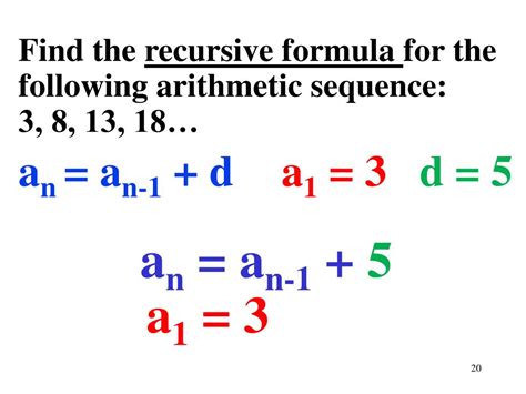 find recursion formula for sequence mathematic