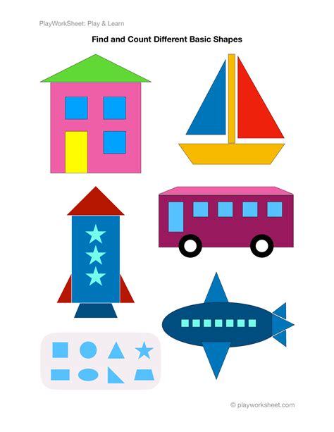 Find Shapes In The Picture Printable Worksheets Find The Shapes In The Picture - Find The Shapes In The Picture
