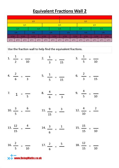 Find The Equivalent Fractions Of Frac 1 3 1 3 Equivalent Fractions - 1 3 Equivalent Fractions