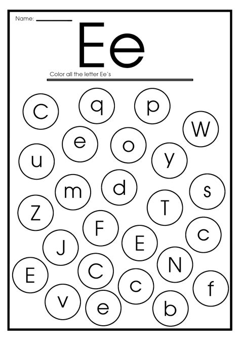 Find The Letter E Worksheet All Kids Network The Letter E Worksheet - The Letter E Worksheet