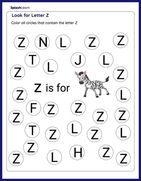 Find The Letter Z Worksheet 8211 English Treasure Find The Letter Z - Find The Letter Z