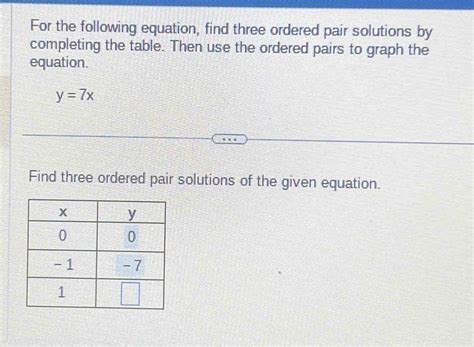 Find Three Ordered Pair Solutions Calculator