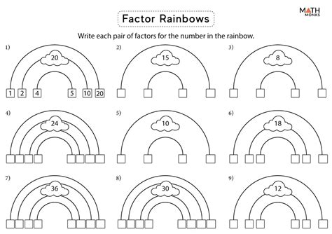 Finding Factors Rainbows Worksheet Live Worksheets Rainbow Factor Worksheet - Rainbow Factor Worksheet