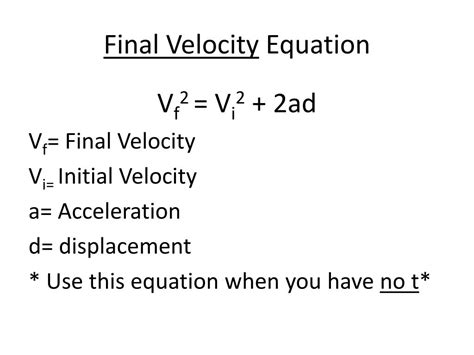 Finding Final Velocity