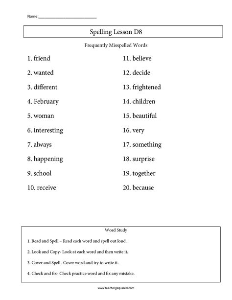 Finding Misspelled Words Lesson Plan Misspelled Word Worksheet Grade 5 - Misspelled Word Worksheet Grade 5