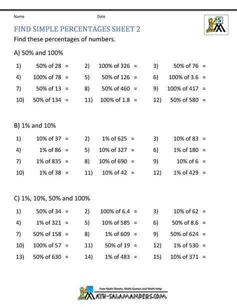Finding Percentage Worksheets Math Salamanders Percent Equation Worksheet - Percent Equation Worksheet