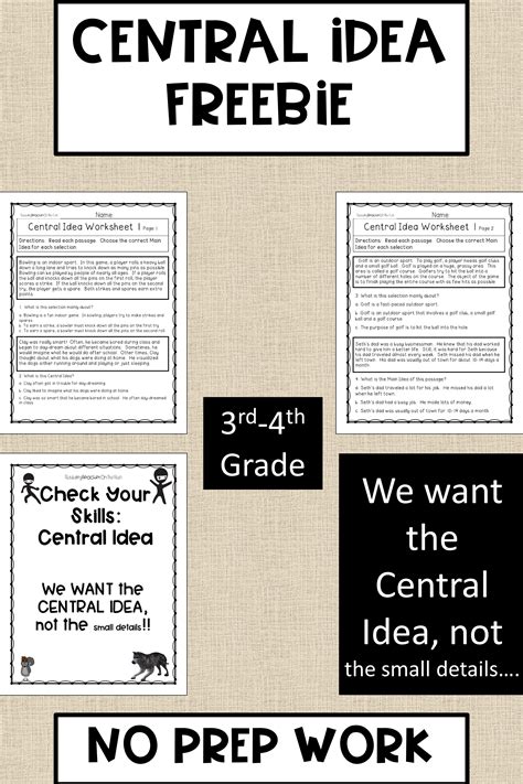 Finding The Central Idea Worksheet Teach Starter 4th Grade Central Idea Worksheet - 4th Grade Central Idea Worksheet