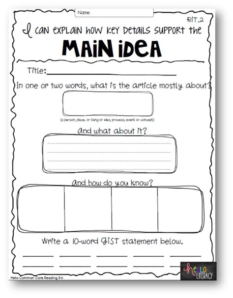 Finding The Main Idea Third Grade Reading Resource Main Idea Graphic Organizer 1st Grade - Main Idea Graphic Organizer 1st Grade