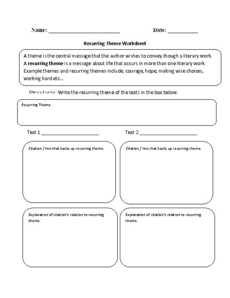 Finding The Theme Worksheet Education Com Identify Theme Worksheet - Identify Theme Worksheet