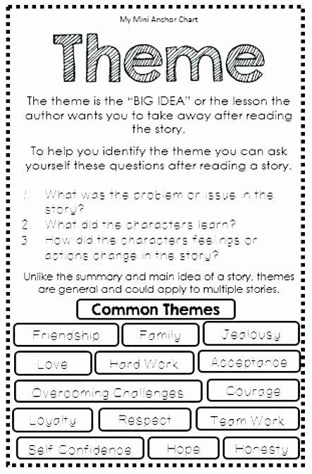 Finding The Theme Worksheet Teach Starter Theme Worksheet 5 Answer Key - Theme Worksheet 5 Answer Key