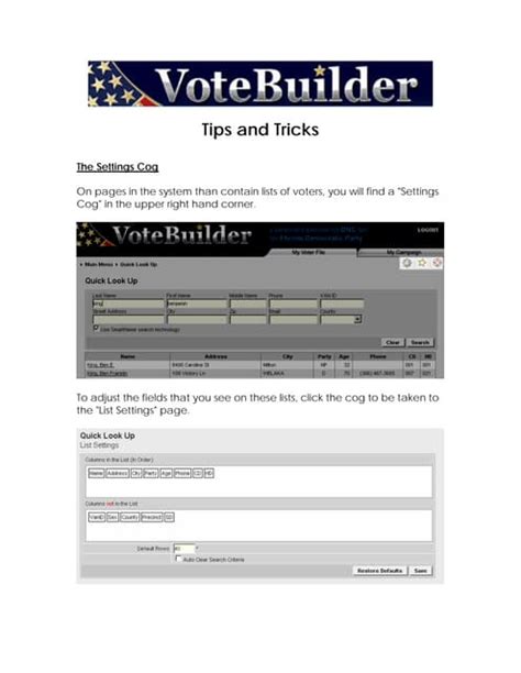 Finding Universr On Vote Builder