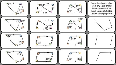 finding unknown angles in quadrilaterals