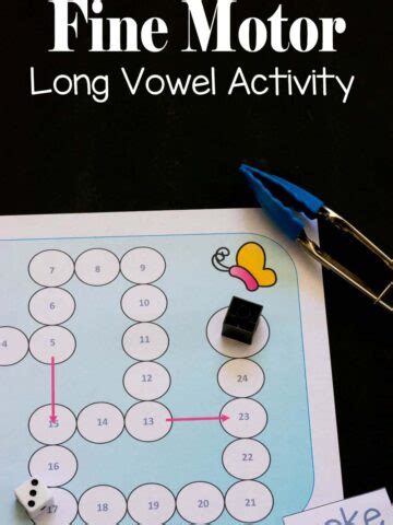 Fine Motor Long Vowel Activity No Stress Homeschooling Long Vowel Activities For First Grade - Long Vowel Activities For First Grade
