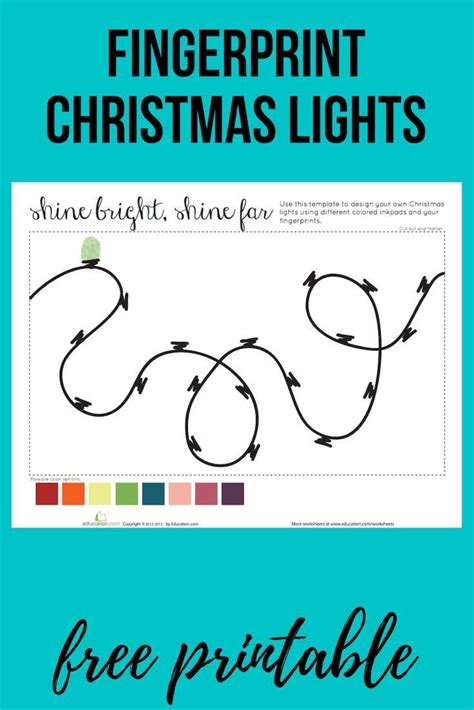 Fingerprint Christmas Lights Worksheet Education Com Fingerprint Christmas Lights Template - Fingerprint Christmas Lights Template
