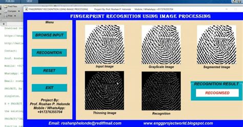 Fingerprint Recognition Source Code Matlab