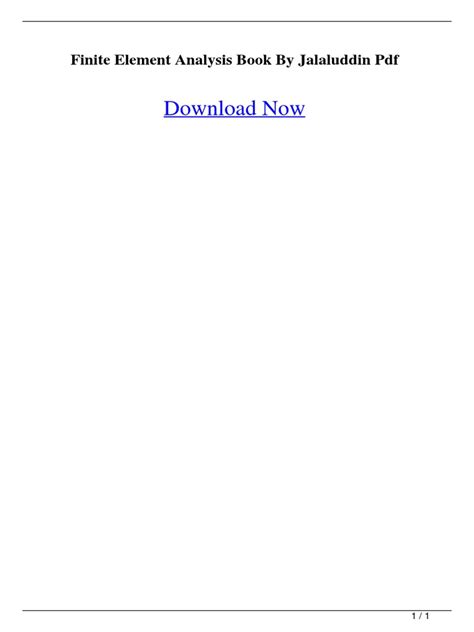 Finite Element Analysis By Jalaluddin Download Now