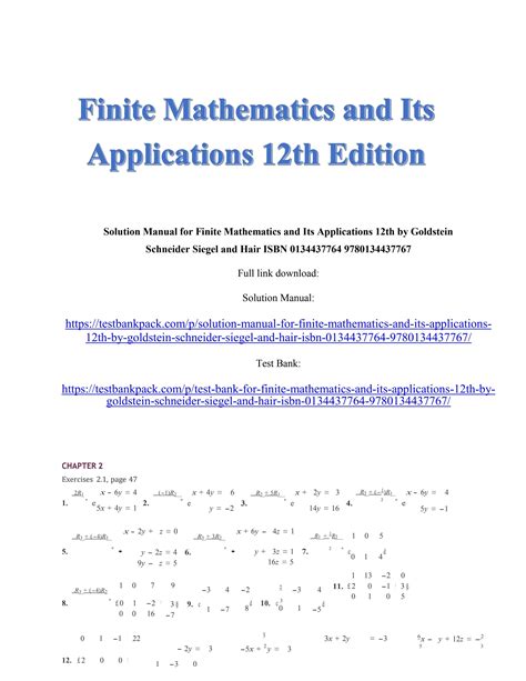 finite mathematics and its applications