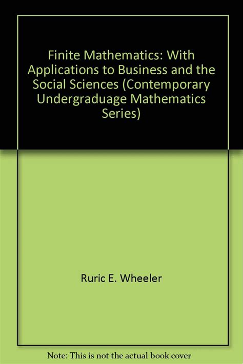 Finite Mathematics With Applications Third Edition By Rg Biggs And T Moore