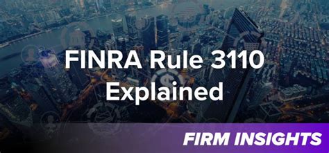 Finra Rule 3110