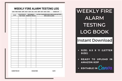 Fire Alarm Testing Log Template