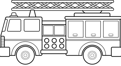 Fire Engine Clipart Black And White