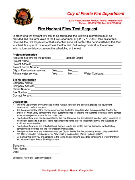 fire hydrant flow test forms