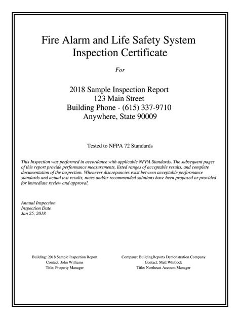 fire inspection letter example