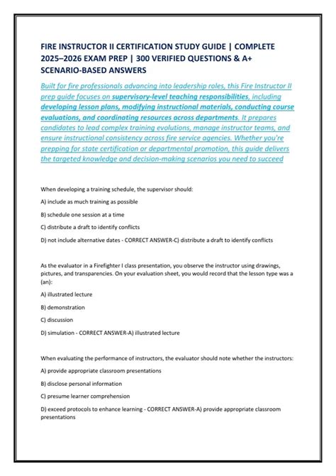 Fire Instructor Ii Study Guide