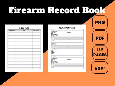 Firearms Record Log Journal Log Book 125 Pgs 85 X 11 Inches Firearms Records Log Logbook X Large Centurion Logbooks Record Books