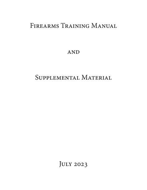 firearms training manual guard training center