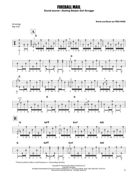 Fireball Mail Banjo Tab