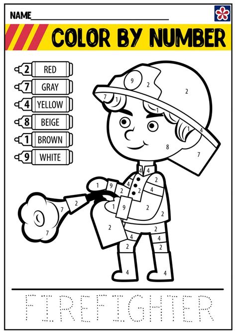 Firefighter Color By Number Free Printable Coloring Pages Fire Fighter Coloring Pages - Fire Fighter Coloring Pages