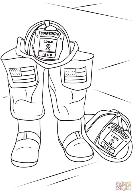 Firefighter Helmet And Boots Coloring Page Firefighter Hat Coloring Page - Firefighter Hat Coloring Page