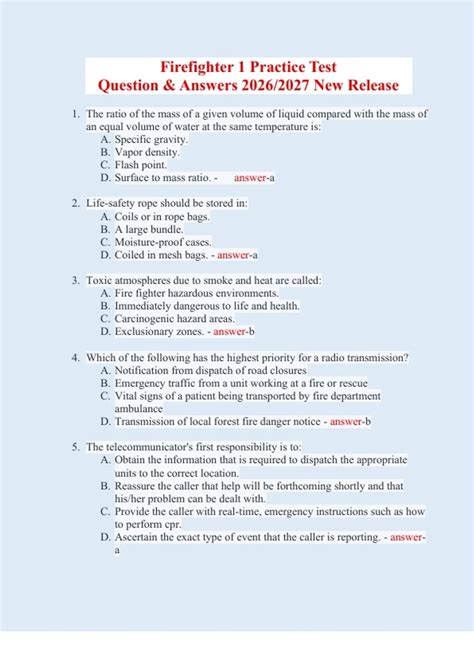 firefighter mcq test