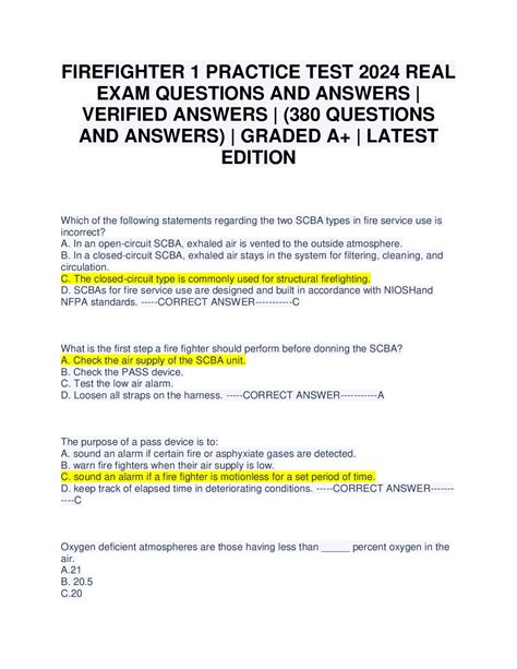 Firefighter Practice Exam