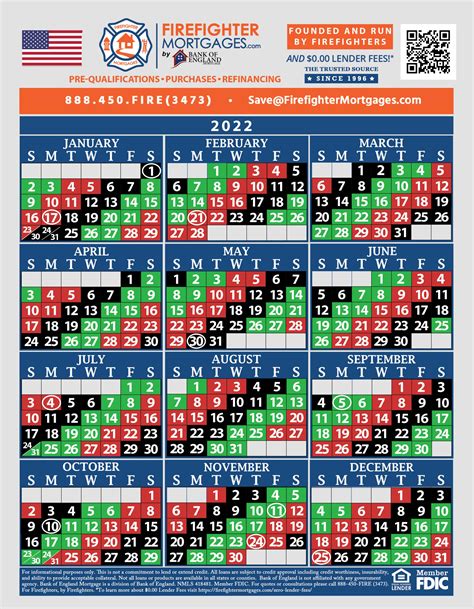 Firefighter Shift Calendar