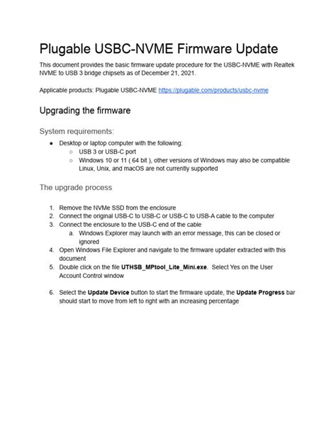 Firmware Update Instructions