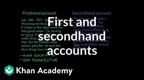 First And Secondhand Accounts Reading Khan Academy First And Secondhand Accounts 4th Grade - First And Secondhand Accounts 4th Grade