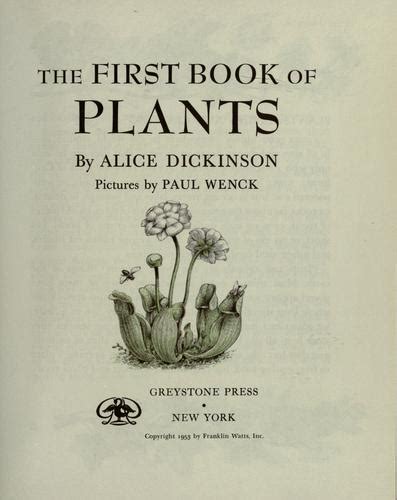 First Book Of Plants By Alice Dickinson 8211 Plant Books For First Grade - Plant Books For First Grade