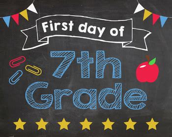 First Day Of 7th Grade Sign 1st Day First Day 7th Grade - First Day 7th Grade