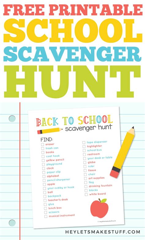 First Day Of School Scavenger Hunt   45 Amazingly Fun School Scavenger Hunts For 2024 - First Day Of School Scavenger Hunt