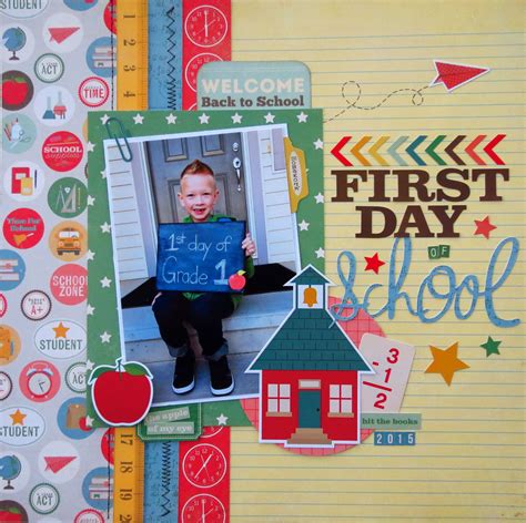 First Day Of School Scrapbook Layouts Amp Ideas Kindergarten Scrapbook - Kindergarten Scrapbook