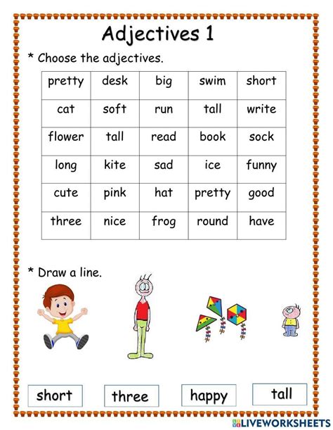First Grade Adjectives Words List