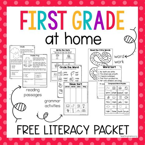 First Grade At Home Literacy Packet Teaching Mama First Grade Reading Packet - First Grade Reading Packet