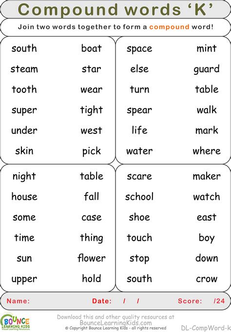 First Grade Compound Words Quizzes Turtle Diary Compound Words For 1st Grade - Compound Words For 1st Grade