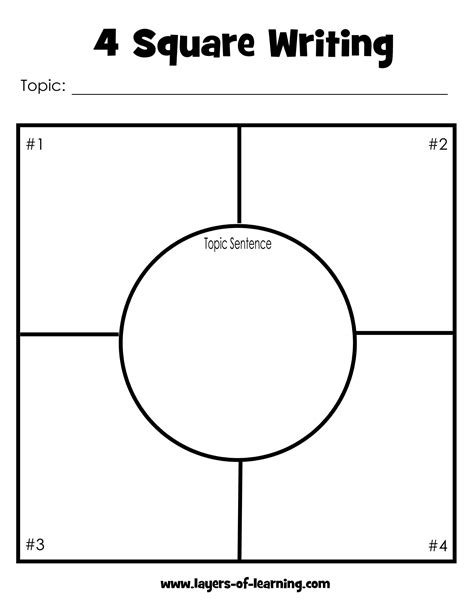 first grade four square template