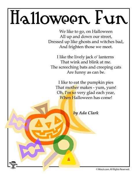 First Grade Halloween Poems   Halloween Poems Pdf Document - First Grade Halloween Poems