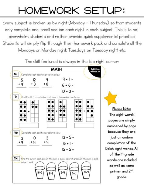 First Grade Homework For The Entire Year Susan Homework Ideas For First Graders - Homework Ideas For First Graders