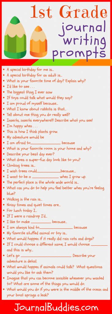 First Grade Journal Prompts   47 Fun And Easy First Grade Writing Prompts - First Grade Journal Prompts