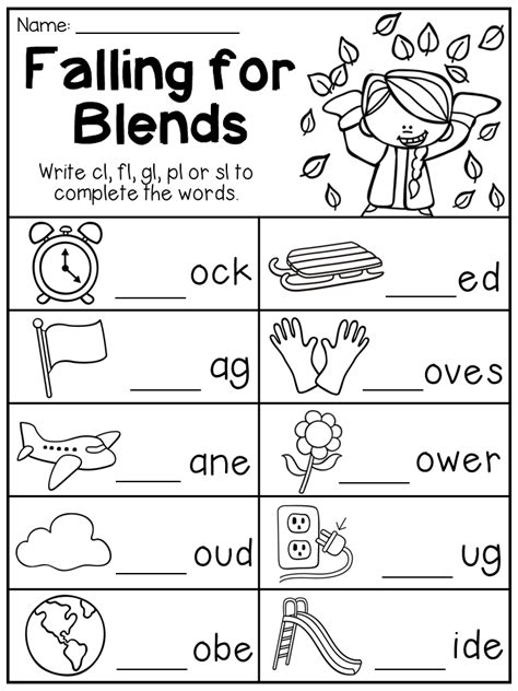 First Grade L Blends Worksheets Kidsworksheetfun Sl Blend Worksheet - Sl Blend Worksheet